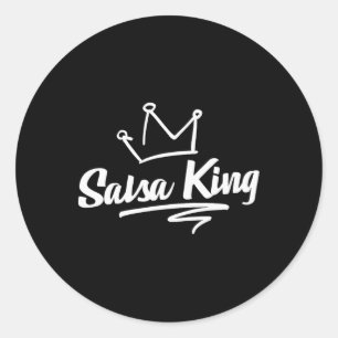 Sticker Rond Fier Salsa Dance King Cadeau Pour Hommes Adultes D