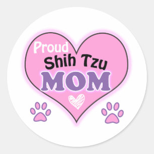 Sticker Rond Fier Shih Tzu maman