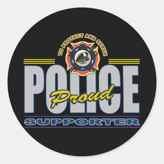 Sticker Rond Fier soutien de la police (Devant)