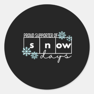 Sticker Rond Fier soutien des jours de neige T-shirt de Noël po