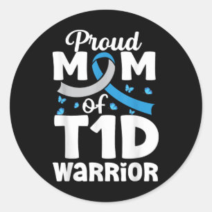 Sticker Rond Fier T1d Maman Son combat est mon combat Type1 Dia