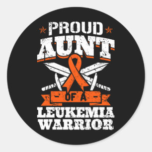 Sticker Rond Fier Tante D'Un Leucémie Guerrier Tia Sensibilisat