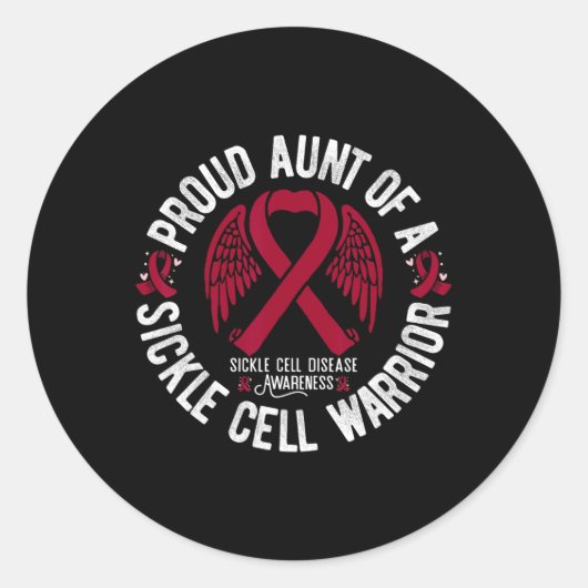 Sticker Rond Fier Tante D'Une Guerrière De Cellule De Faucille (Devant)