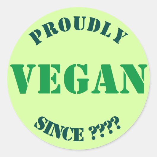 Sticker Rond Fier Vegan personnalisé (Devant)