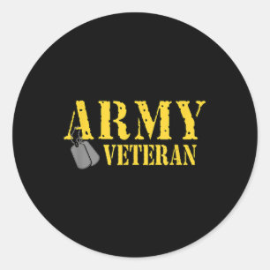 Sticker Rond Fier Vétéran de l'armée Chemise militaire Fierté T
