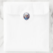 Sticker Rond Fierce Bald Eagle Head avec USA Bandana (Sac)