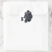 Sticker Rond Fierce Barbarian Warrior avec l'Ancien Ax (Sac)