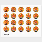 Sticker Rond Fierce Bright Orange Tiger Sibérien (Feuille)