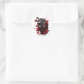 Sticker Rond Fierce, le lion noir (Sac)