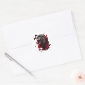 Sticker Rond Fierce, le lion noir (Enveloppe)