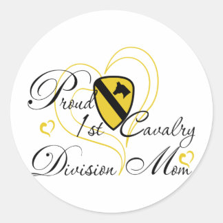 Sticker Rond Fière 1ère Cavalerie Maman Coeur