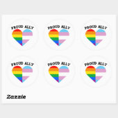 Sticker Rond Fière alliée LGBTQ (Feuille)