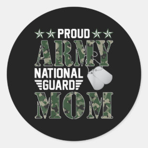 Sticker Rond Fière Armée Garde nationale Maman Famille militair