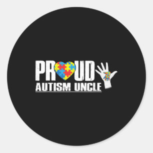 Sticker Rond Fière Autisme Oncle Papa Sensibilisation sur l'aut
