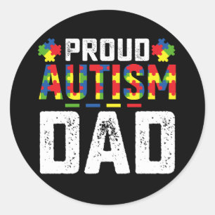 Sticker Rond Fière Autisme Papa Sensibilisation Famille Autiste