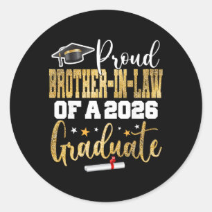 Sticker Rond Fière beau-frère d'un diplômé de la promotion 2026