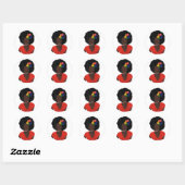 Sticker Rond Fière Brown dame (Feuille)