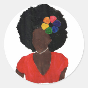 Sticker Rond Fière Brown dame