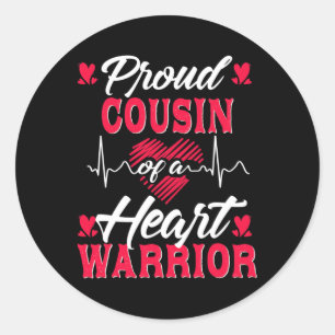 Sticker Rond Fière Cousin D'Un Guerrier Du Coeur Sensibilisatio