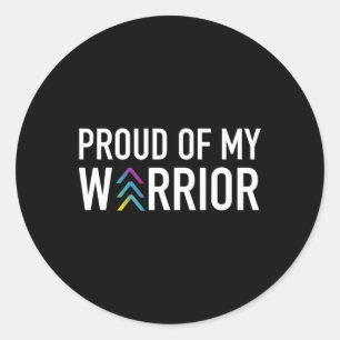 Sticker Rond Fière De Mon Guerrier - Sensibilisation Au Syndrom