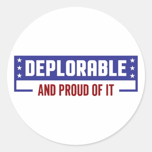 Sticker Rond Fière Déplorable (Devant)