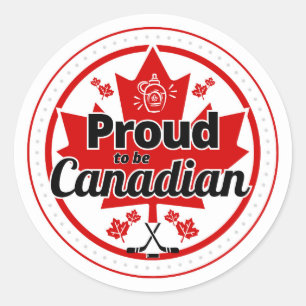 Sticker Rond Fière d'être canadienne