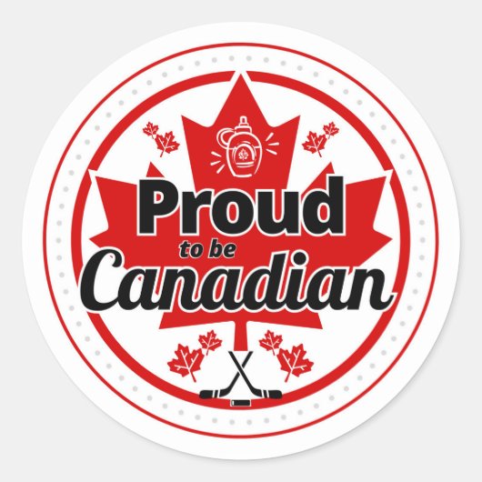 Sticker Rond Fière d'être canadienne (Devant)