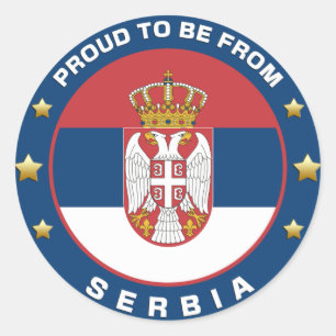 Sticker Rond Fière D'Être De Serbie