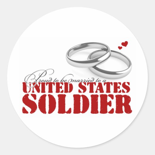 Sticker Rond Fière d'être mariée à un soldat (Devant)