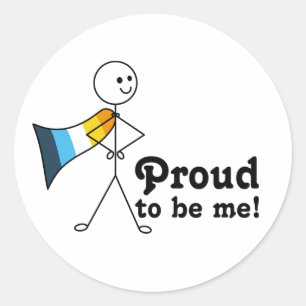 Sticker Rond Fière d'être moi Aro Ace fierté super héros