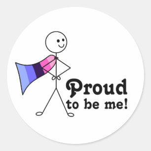 Sticker Rond Fière d'être moi Omnisexual Pride drapeau super hé