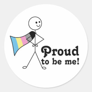 Sticker Rond Fière d'être moi Polygender Pride super héros