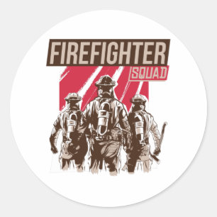 Sticker Rond Fière escouade de pompiers