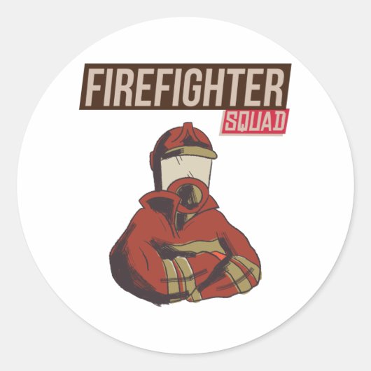 Sticker Rond Fière escouade de pompiers (Devant)