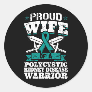 Sticker Rond Fière Femme D'Un Guerrier Polykystique De Maladie 