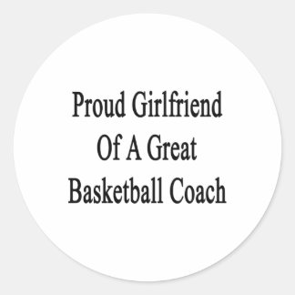 Sticker Rond Fière Fille D'Un Grand Entraîneur De Basket-Ball