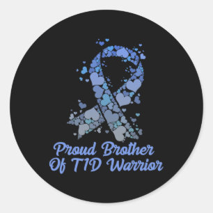 Sticker Rond Fière Frère Du T1D Guerrier Type 1 Diabète Connais