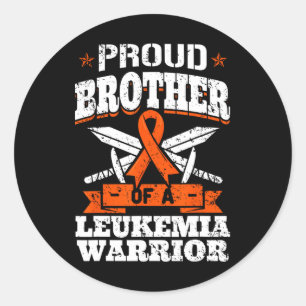 Sticker Rond Fière Frère D'Un Guerrier De Leucémie Bro Sensibil