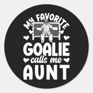 Sticker Rond Fière gardienne de hockey sur gazon Tante Gardienn