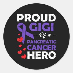 Sticker Rond Fière Gigi D'Un Héros De Cancer Pancréatique Guerr