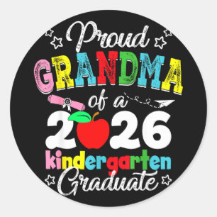 Sticker Rond Fière grand-mère de la promotion 2026 de fin de ma