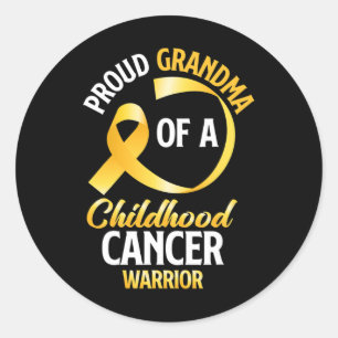 Sticker Rond Fière Grand-Mère D'Un Guerrier Du Cancer De L'Enfa