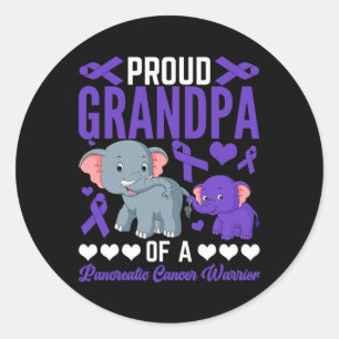 Sticker Rond Fière Grand-Père D'Un Cancer Pancréatique Elephant