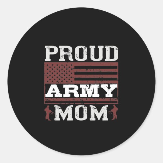 Sticker Rond Fière maman de l'armée (Devant)