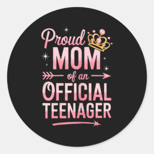 Sticker Rond Fière maman d'un adolescent officiel T-shirt Femme