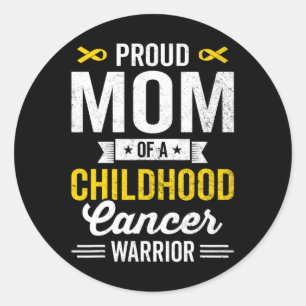 Sticker Rond Fière Maman D'Un Enfant Guerrier Du Cancer Surviva