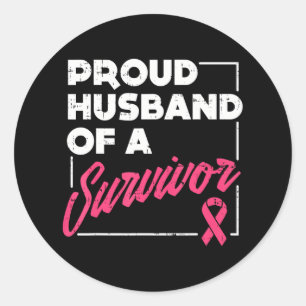 Sticker Rond Fière Mari De Survivant Sensibilisation Au Cancer