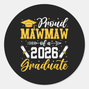 Sticker Rond Fière Mawmaw D'Une Grand-Mère Supérieure Diplômée 