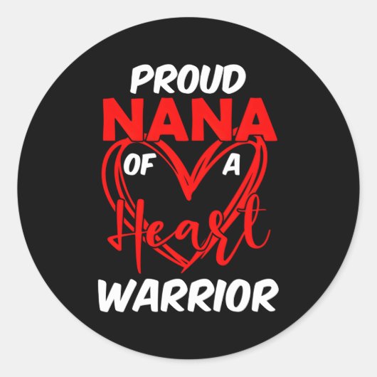 Sticker Rond Fière Nana D'Une Lui Guerrier Sensibilisation À L' (Devant)