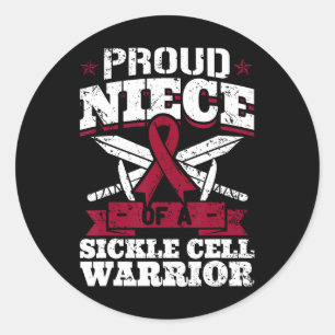 Sticker Rond Fière Nièce D'Un Guerrier À Cellules Déchets Sensi